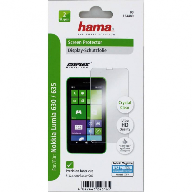 Hama Nokia 630 /635 Suojakalvo Crystal Clear 2-pack Hama Nokia 630 /635 Suojakalvo Crystal Clear 2-pack