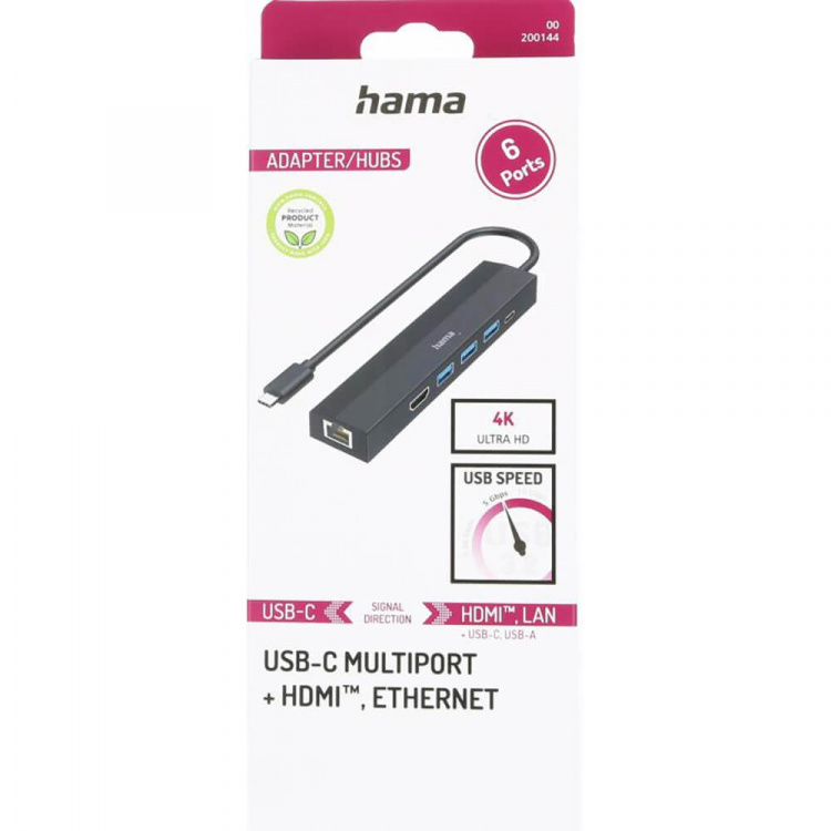 HAMA USB-C Hub Multiport 6 Ports HAMA USB-C Hub Multiport 6 Ports