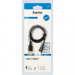 Hama Cable USB-C Flexi-Slim USB-A-USB-C Gold Black 0.75m