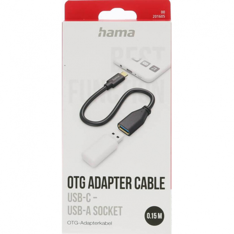 HAMA Adapter Cable USB OTG USB-C to USB-A Black 0.15cm