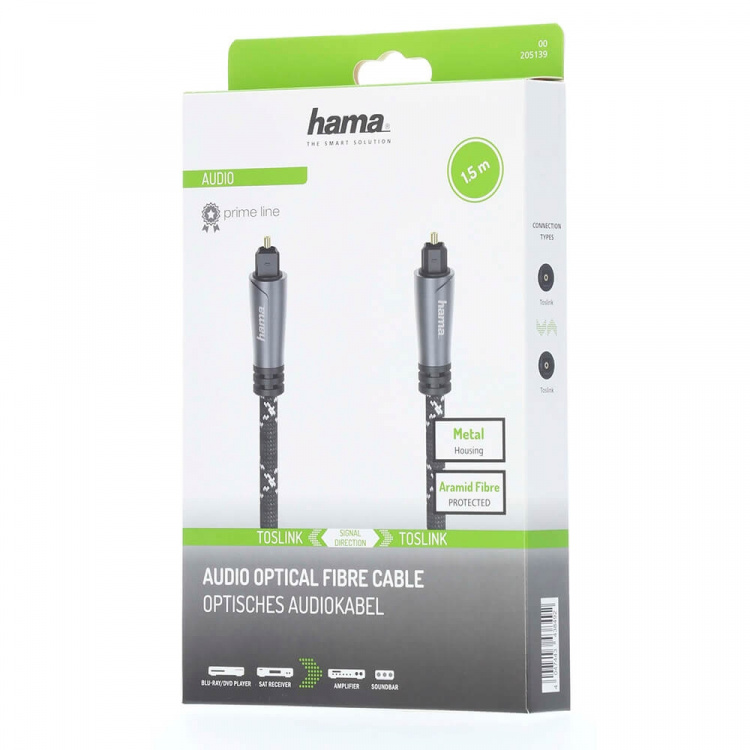 Hama Cable ODT Metal Black 1.5m Hama Cable ODT Metal Black 1.5m