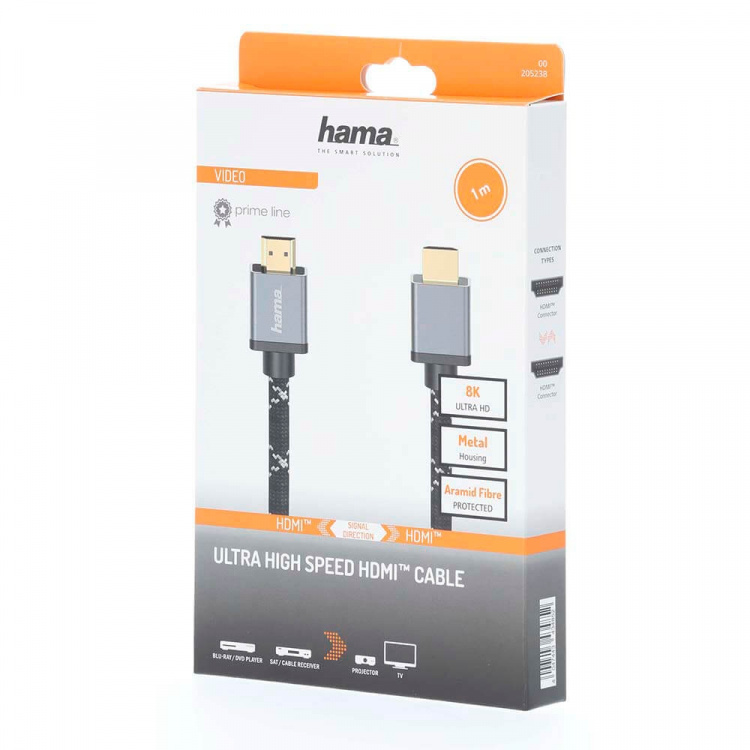 Hama Cable HDMI Ultra High Speed 8K 48Gbit/s Metal 1.0m Gold