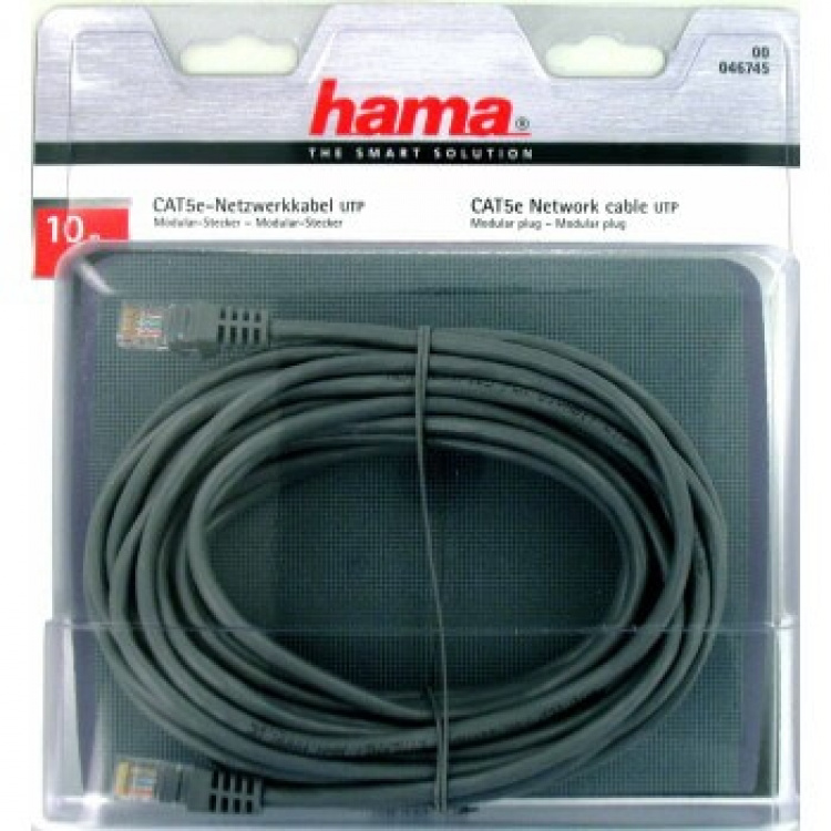 Hama Verkkojohto CAT5e UTP 10m Harmaa