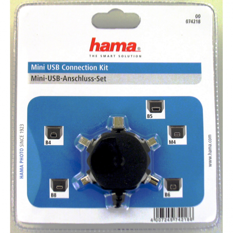 Hama Sovitinkit USB A-B Mini B4, B5, B6, B8, M4 Musta Hama Sovitinkit USB A-B Mini B4, B5, B6, B8, M4 Musta