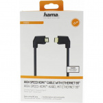 Hama Kabel HDMI Ethernet Vinklad Guld Svart 1.5m