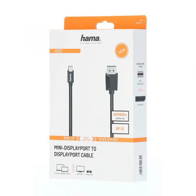 Hama Cable Video mini-DP - DP Ultra-HD 4K 1.5m Hama Cable Video mini-DP - DP Ultra-HD 4K 1.5m