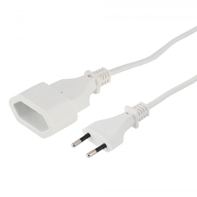HAMA Extension Cable Euro Plug White 5.0m