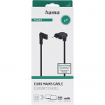Hama Power Cable Angled Euro Plug Black 3.0m