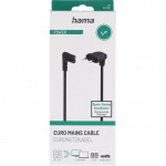 Hama Power Cable Angled Euro Plug Black 5.0m Hama Power Cable Angled Euro Plug Black 5.0m