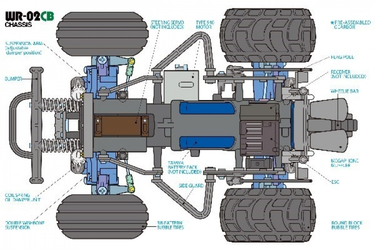 TAMIYA 1/10 R/C Comical Grasshopper (WR-02CB)