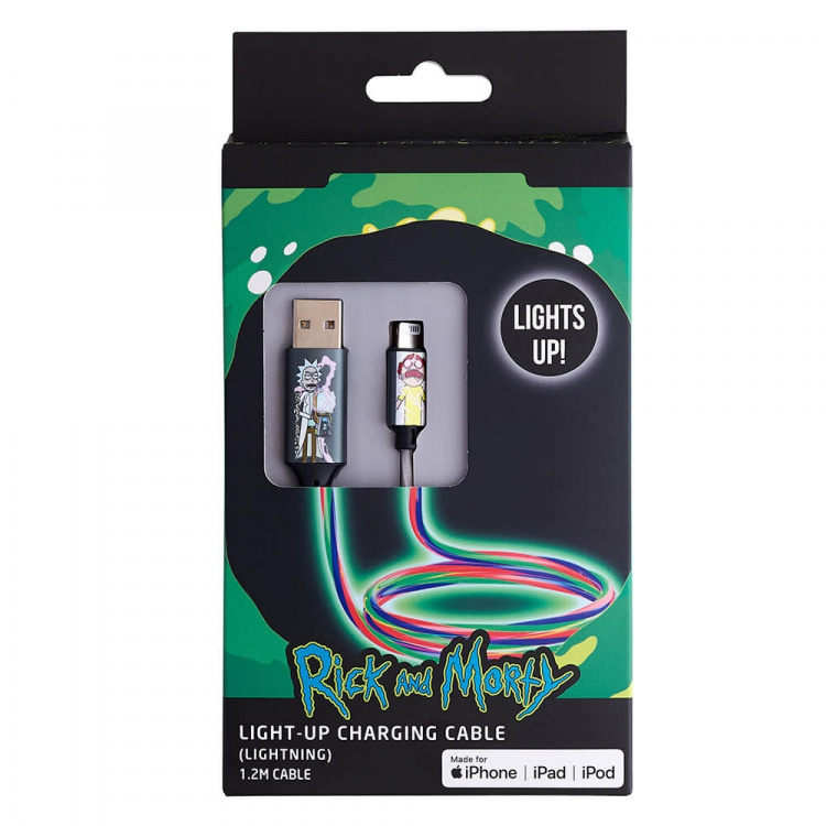 RICK&MORTY USB A to Lightning Light-Up 1.2m RICK&MORTY USB A to Lightning Light-Up 1.2m