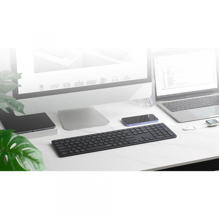 Rapoo Näppäimistö E9800M Multi-Mode Langaton Tummanharmaa Rapoo Näppäimistö E9800M Multi-Mode Langaton Tummanharmaa