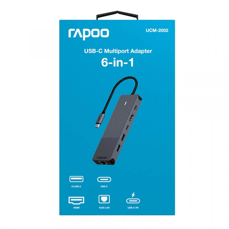 Rapoo USB-C Multiport UCM-2002 6-in-1 USB-C Adapter Rapoo USB-C Multiport UCM-2002 6-in-1 USB-C Adapter