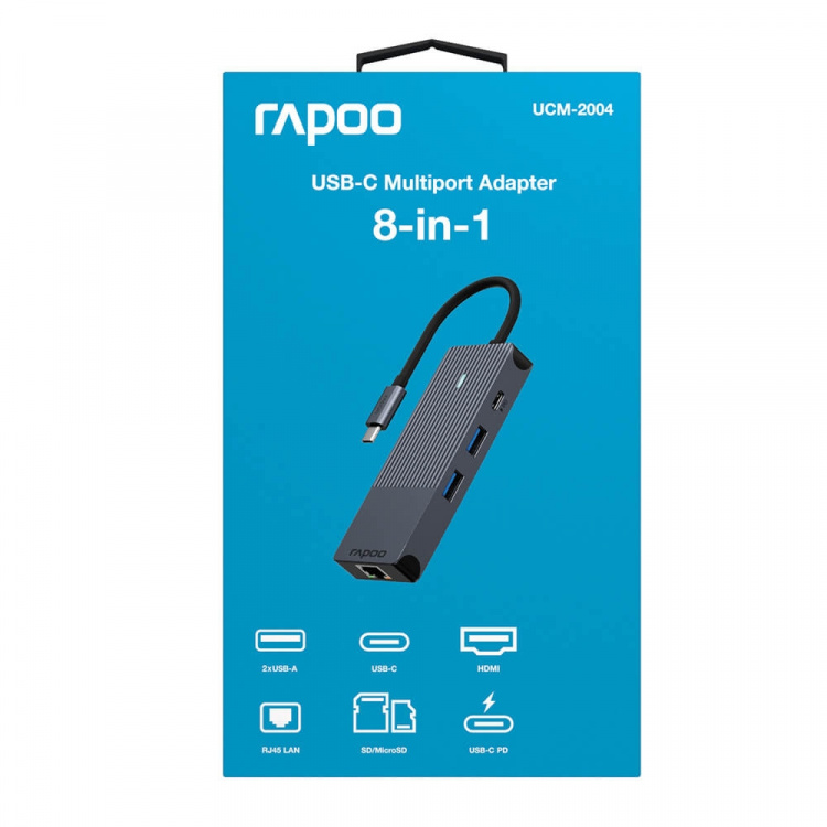 Rapoo USB-C Multiport UCM-2004 8-in-1 USB-C Adapter