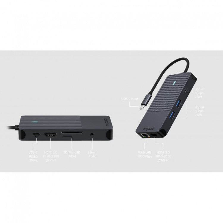 Rapoo USB-C Multiport UCM-2005 10-in-1 USB-C Adapter Rapoo USB-C Multiport UCM-2005 10-in-1 USB-C Adapter