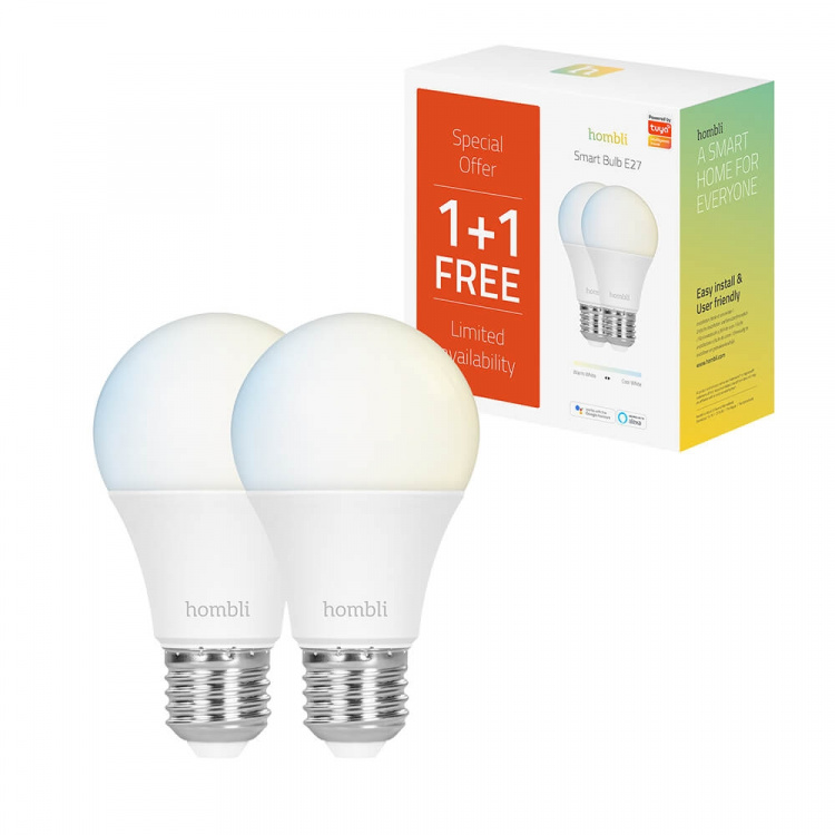 Hombli Smart Lampa E27 9W Promo 2-Pack CCT