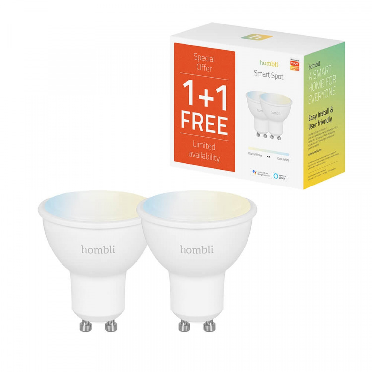 Hombli Smart Spot GU10 4.5W Promo 2-pack CCT Hombli Smart Spot GU10 4.5W Promo 2-pack CCT