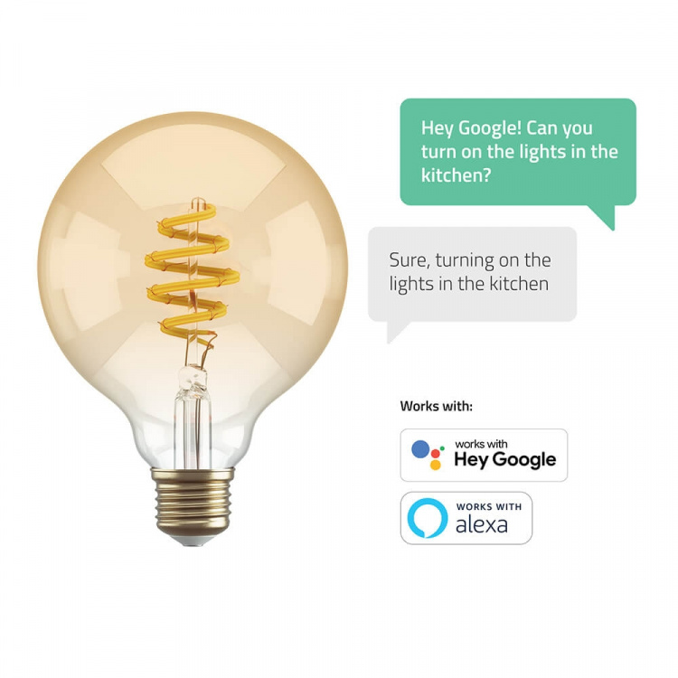 Hombli Smart Lampa Glödtråd E27 G95-Bärnsten CCT Hombli Smart Lampa Glödtråd E27 G95-Bärnsten CCT