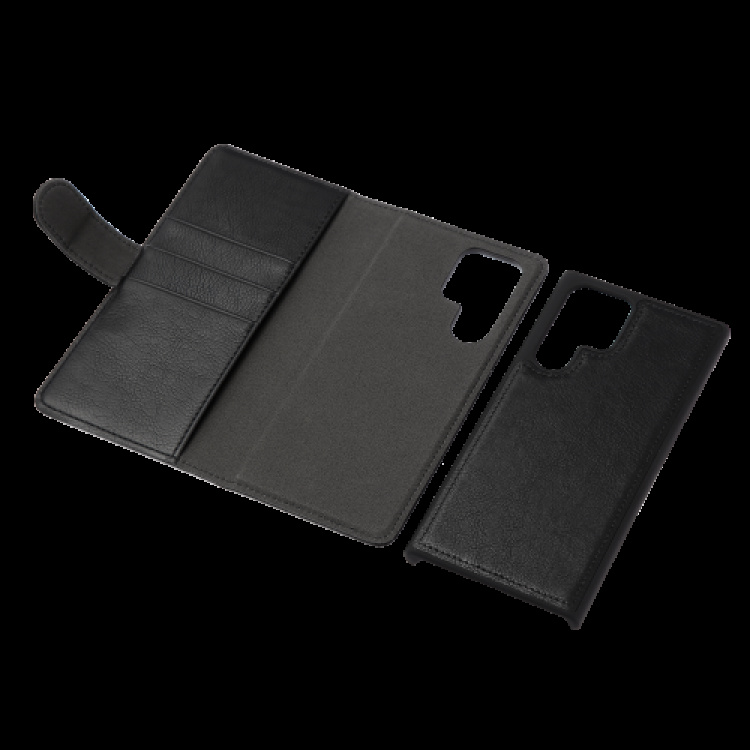 olennainen Samsung Galaxy S22 Ultra PU seinä,detac,3 kortti,Blk olennainen Samsung Galaxy S22 Ultra PU seinä,detac,3 kortti,Blk