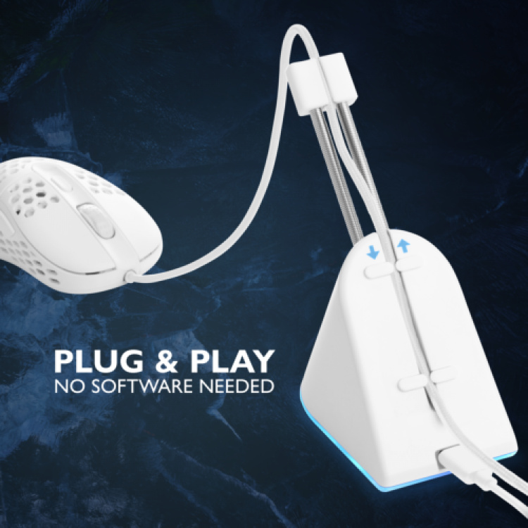 deltaco_gaming Hiiren sidontalenkki, valkoinen/RGB deltaco_gaming Hiiren sidontalenkki, valkoinen/RGB