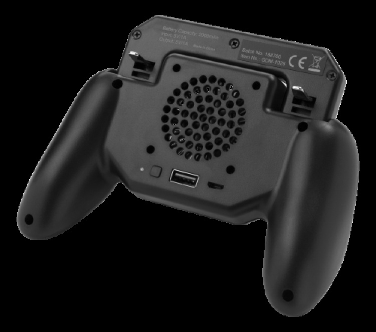 GADGETMONSTER Kannettava mobiili peliohjain 2000mAh Powerbankilla - Musta GADGETMONSTER Kannettava mobiili peliohjain 2000mAh Powerbankilla - Musta