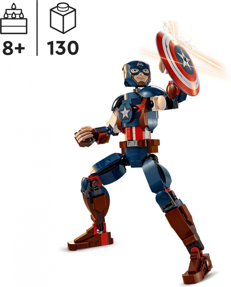 LEGO Super Heroes Marvel 76258 - Rakennettava Captain America ‑hahmo LEGO Super Heroes Marvel 76258 - Rakennettava Captain America ‑hahmo