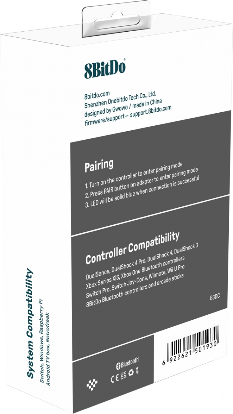 8BitDo USB Wireless Adapter 2 -langaton adapteri, Switch / PC