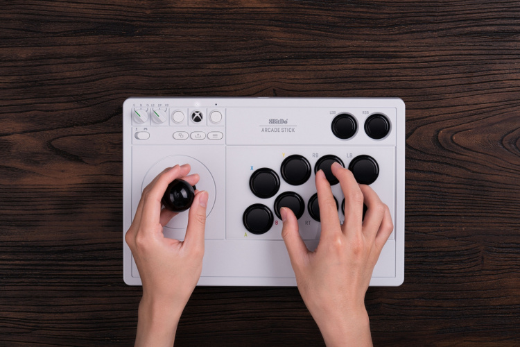 8BitDo Arcade Stick, valkoinen, Xbox / PC