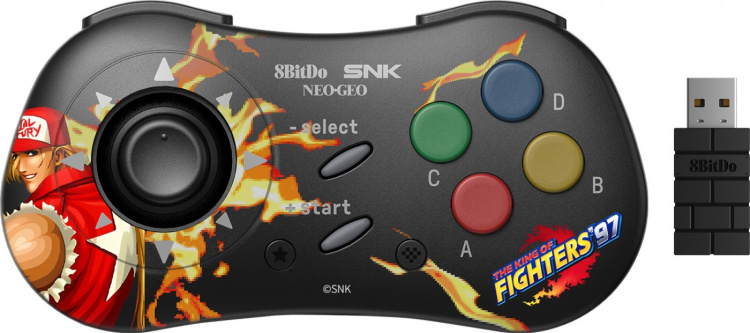 8BitDo NEOGEO Wireless Pad -langaton peliohjain, Terry Bogard Edition, Windows / Android / NEOGEO mini