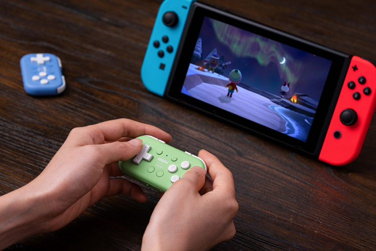 8BitDo Micro Bluetooth Gamepad -peliohjain, vihreä, Switch / Android / Raspberry Pi
