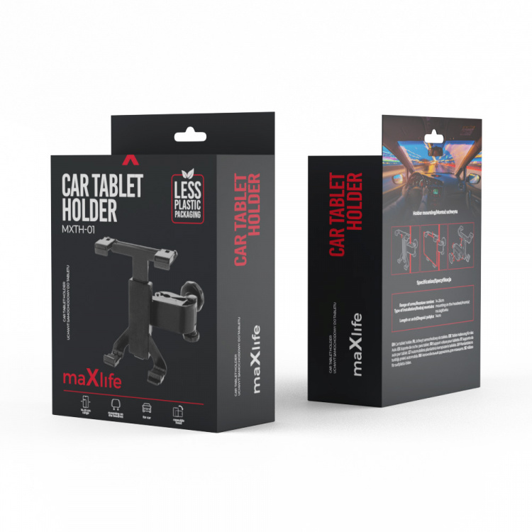 Maxlife MXTH-01 Yleiskäyttöinen autoteline tabletille, musta Maxlife MXTH-01 Yleiskäyttöinen autoteline tabletille, musta