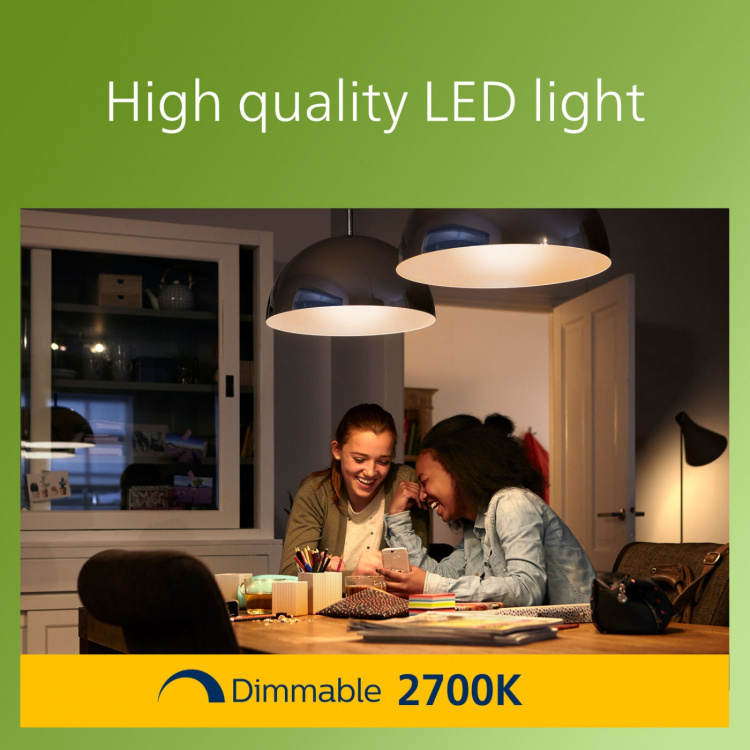 Philips LED E27 Normal 4W (60W) Klar Dimbar 840lm 2700K Energiklass A