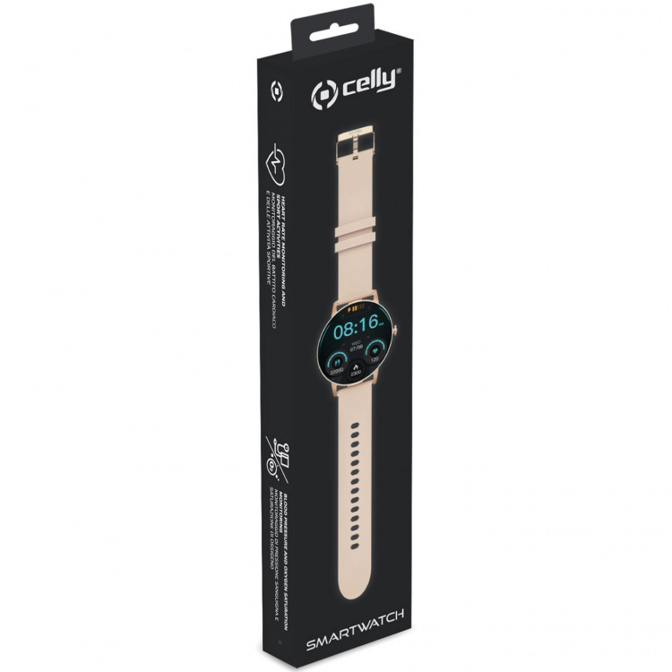 Celly Trainerround2 Smartwatch med rund urtavla Rosa