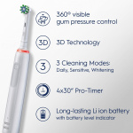 Oral B Eltandborste Pro3 White + Extra Refill + TC Oral B Eltandborste Pro3 White + Extra Refill + TC