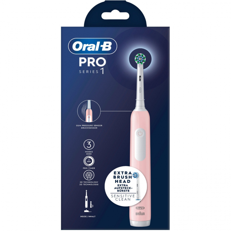 Oral B Eltandborste Pro1 Pink + Extra Refill Oral B Eltandborste Pro1 Pink + Extra Refill