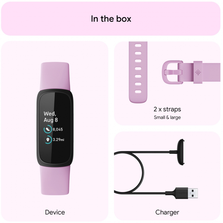 Fitbit Inspire 3, Black/Lilac Bliss Fitbit Inspire 3, Black/Lilac Bliss