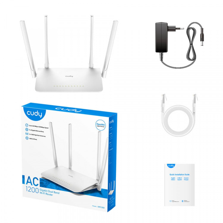 CUDY Wi-Fi Router WR1300 AC1200 Gigabit Mesh