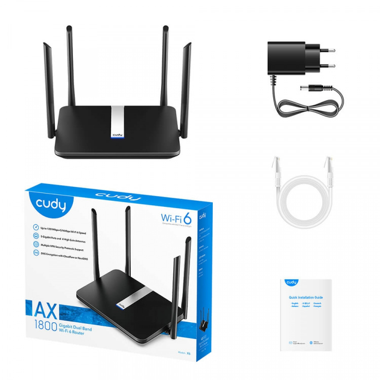 CUDY Wi-Fi Router X6 AX1800 Gigabit Wi-Fi 6 Mesh CUDY Wi-Fi Router X6 AX1800 Gigabit Wi-Fi 6 Mesh