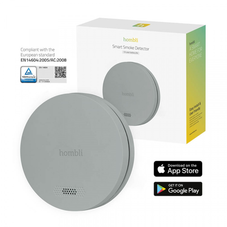 HOMBLI Smart Smoke Detector Grey HOMBLI Smart Smoke Detector Grey