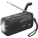 LogiLink Vevradio med ficklampa och solcell Svart LogiLink Vevradio med ficklampa och solcell Svart