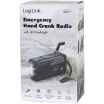 LogiLink Vevradio med ficklampa och solcell Svart LogiLink Vevradio med ficklampa och solcell Svart
