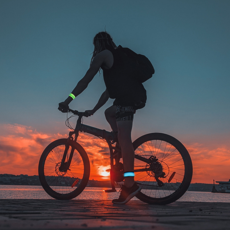 LogiLink LED-reflexband Slap-wrap 2-pack Blå + Grön