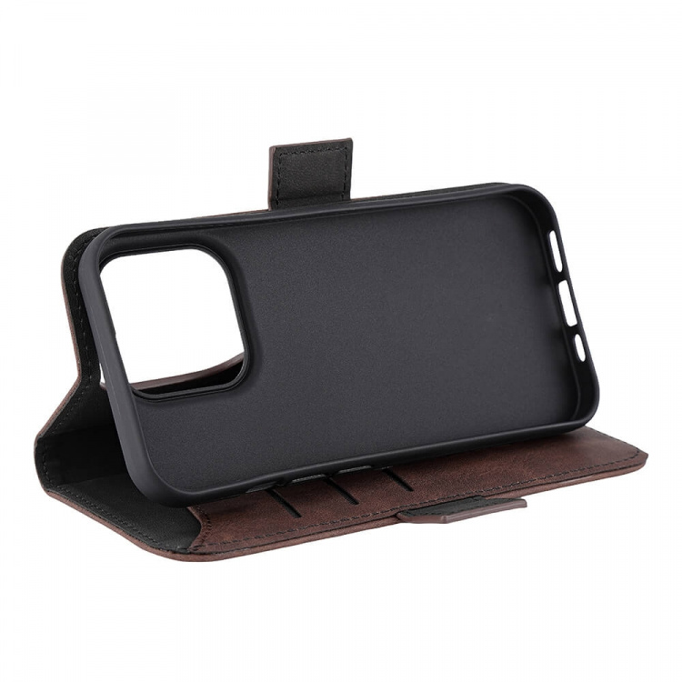 GEAR Classic 3 card Recycled MagSerie iPhone 15 Pro Brown