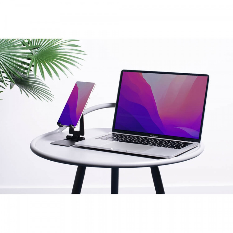 Desire2 taitettava puhelinteline alumiinia, musta