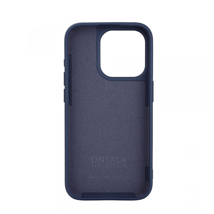 ONSALA Back Sil Touch Recycled MagSerie iPhone 15 Pro Dark Blue