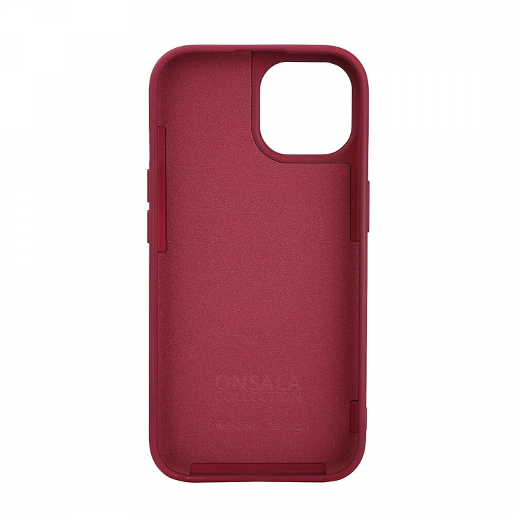 ONSALA Back Sil Touch Recycled MagSerie iPhone 15 Deep Red