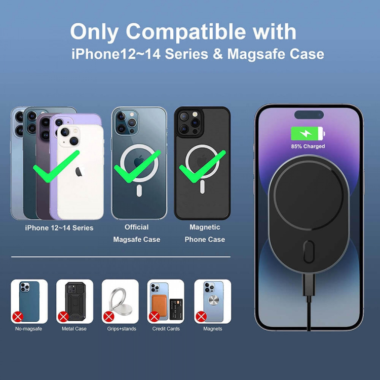 Gear MagSerie Puhelinpidike Airwent MagSafe lataus 15W Langaton Gear MagSerie Puhelinpidike Airwent MagSafe lataus 15W Langaton