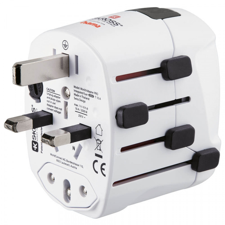 HAMA World Travel Adapter Pro EU-WORLD 3-pin