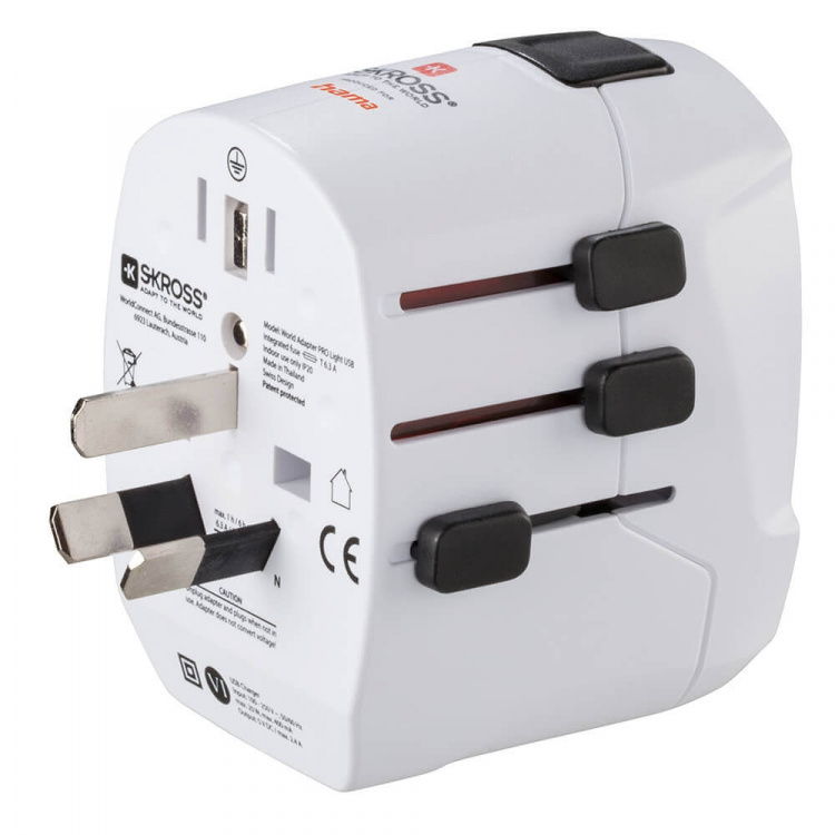 HAMA World Travel Adapter Pro Light USB 3-pin