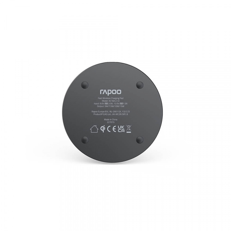 RAPOO QI Charger XC160 Charging Pad 15W Black RAPOO QI Charger XC160 Charging Pad 15W Black